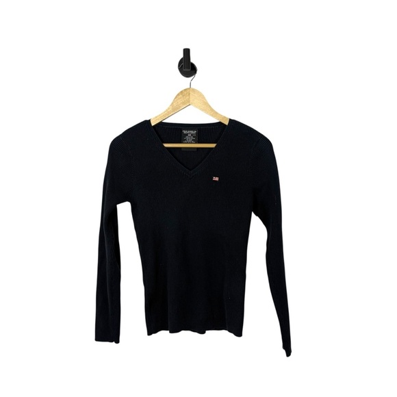 Ralph Lauren Sweaters - Vintage Polo Jeans Ralph Lauren V-Neck Ribbed Sweater Navy Blue M